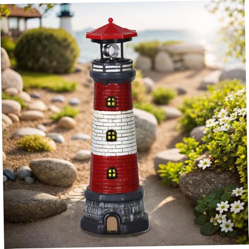 15 inch Waterproof Resin Solar Lighthouse Light I264508