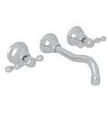 Polished Nickel Wall Mount Widespread Lavatory Faucet K6015