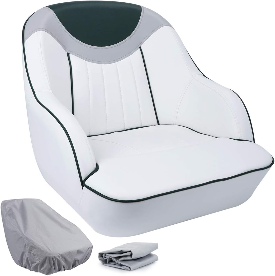 Pontoon Boat Captain Bucket Seat with Cover X879679