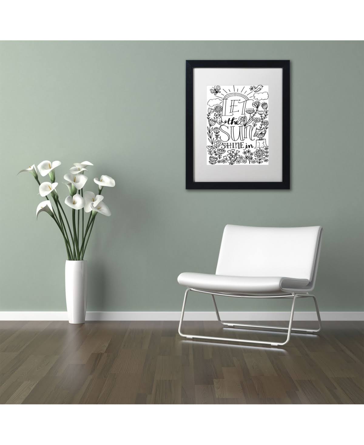 White Matte Black Frame 16x20-Inch Art Print V4412