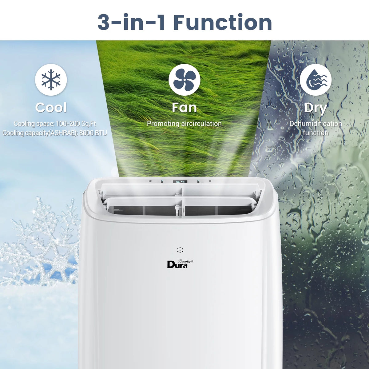 10200BTU Portable Air Conditioner with Remote Control H386282