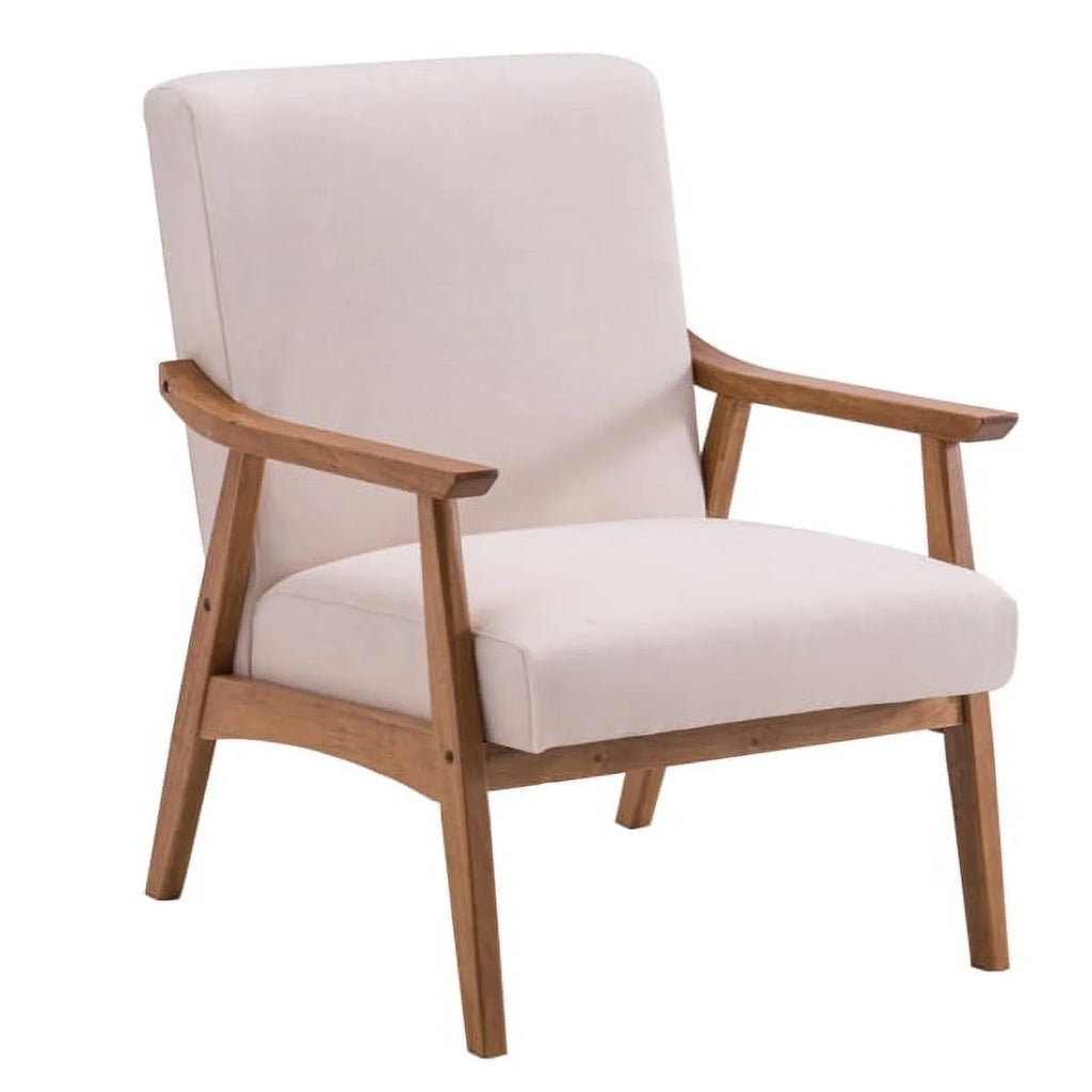 Beige Solid Wood Single Sofa Chair V667