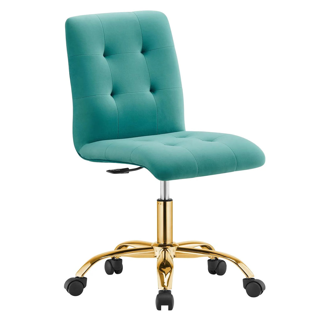 Armless Performance Velvet Office Chair T247