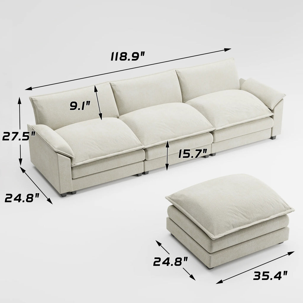 Gray L-shaped Sectional Sofa with Reversible Chair B655