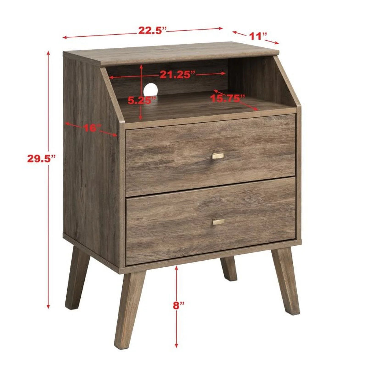 4-Piece Set with 2 Nightstands 7-Drawer Dresser and Computer Desk A365636