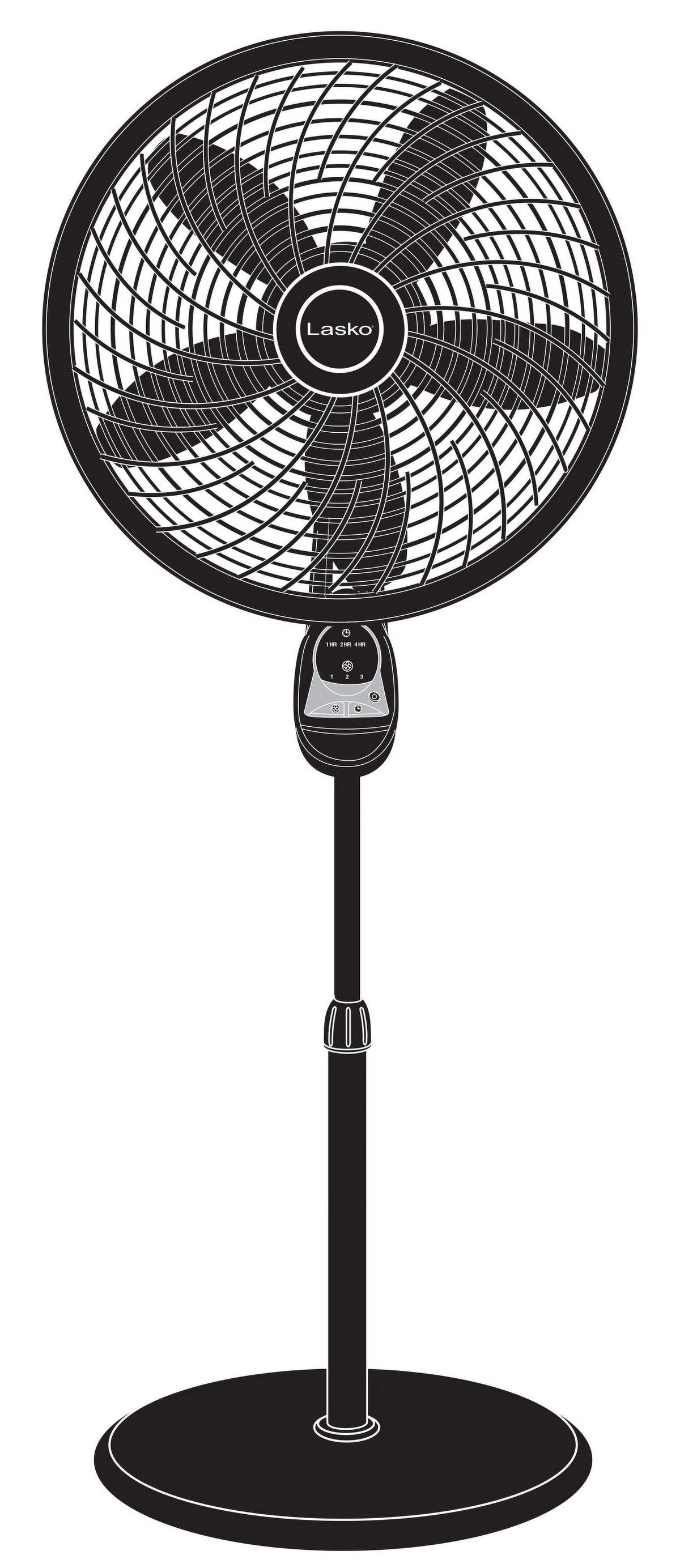 18 Oscillating Pedestal Fan with Remote, 3 Speeds, Black B3468