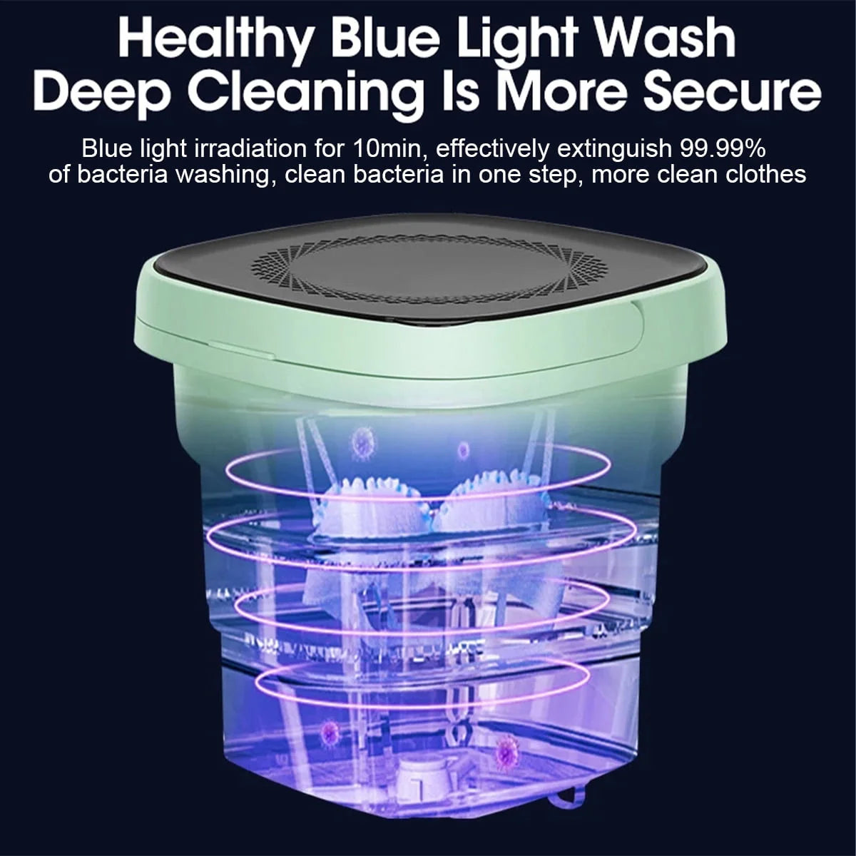 Portable Foldable Mini Washing Machine with Drain Basket S48637