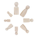 8 Wood Peg Dolls Wooden Figure Toy D64760