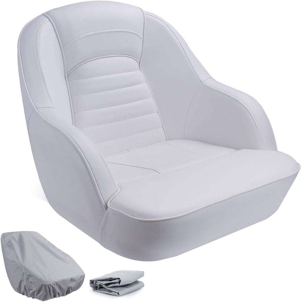 Pontoon Boat Captain Bucket Seat with Cover X879679