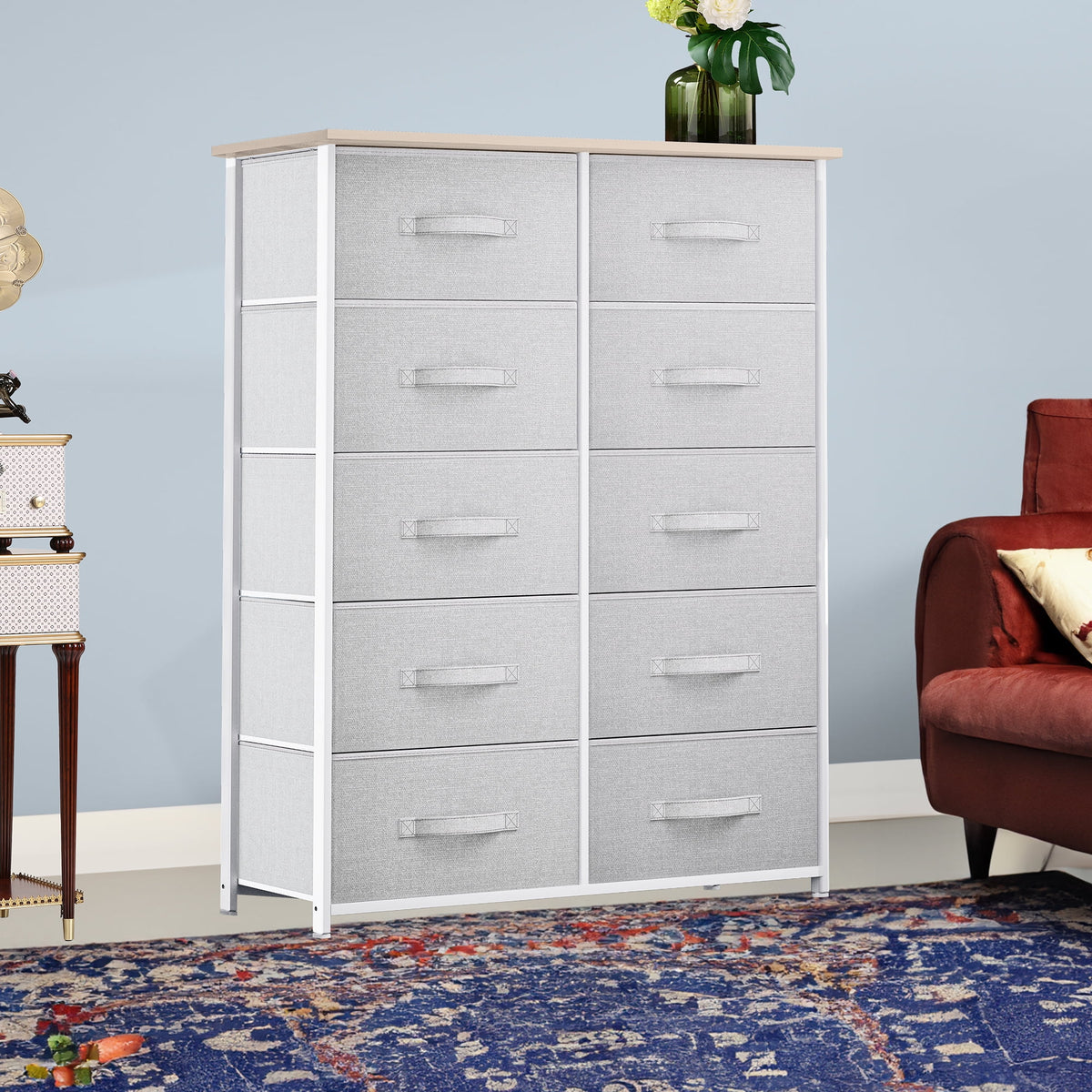 10 Drawer Fabric Storage Dresser T132016