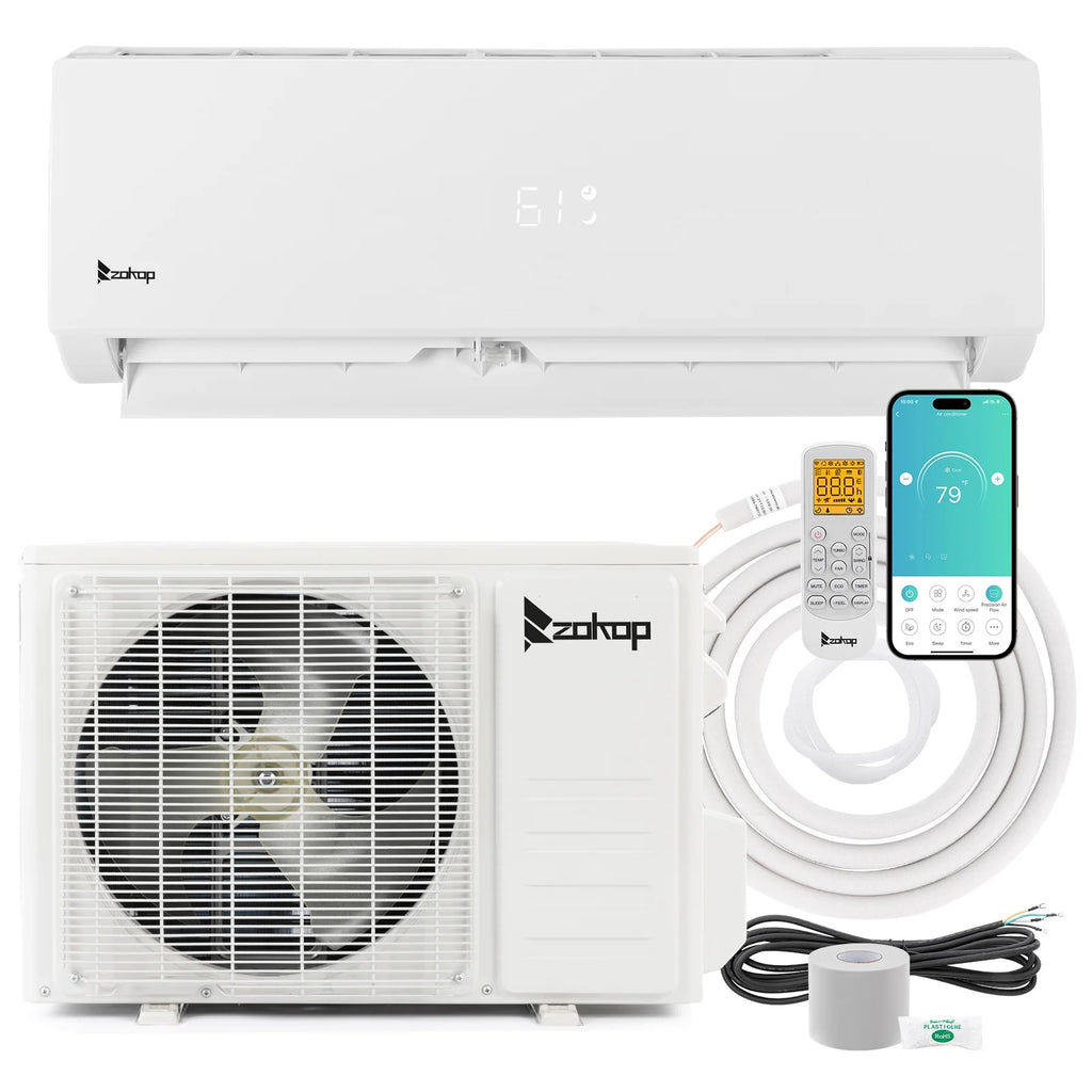 9000 BTU Wifi Enabled 19 Seer Mini Split Air Conditioner & Heater Q26113