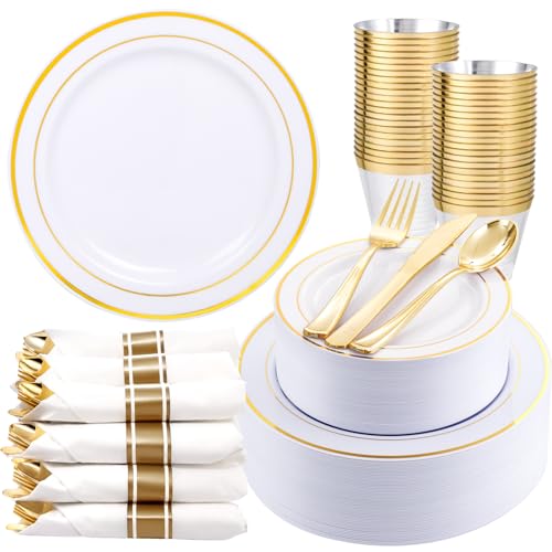 350 Piece Gold Dinnerware Set for 50 Guests Q275877