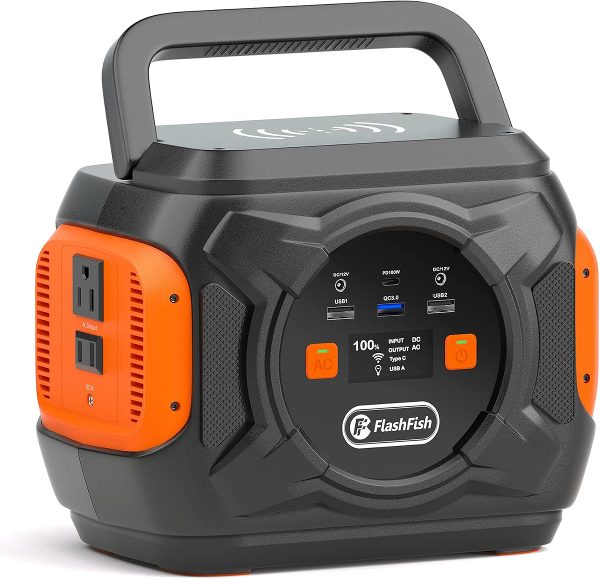 320W Portable Power Station 292Wh Solar Generator with AC/DC/100W PD Type-c/QC3.0/Wireless Charger/Flashlight H43051