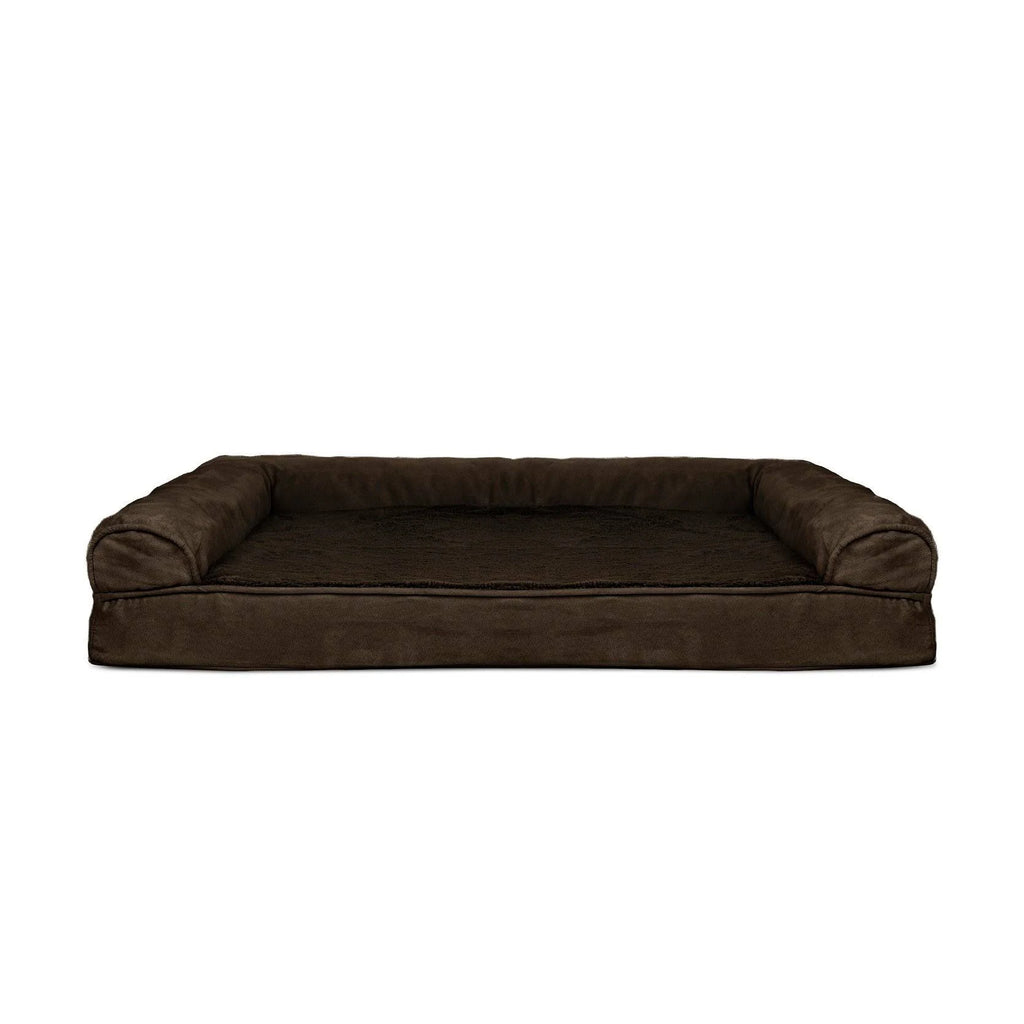 Espresso Plush Suede Memory Foam Sofa Dog Bed D252884