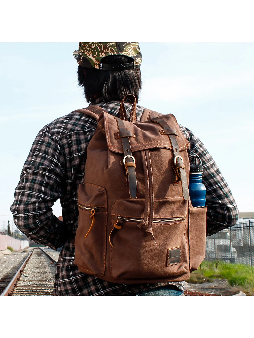 Vintage Canvas Military Backpack L882