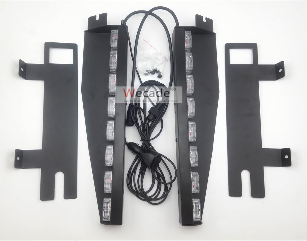48 LED 12V 48W Strobe Light Bar with Suction Cups (Green/White) Y926
