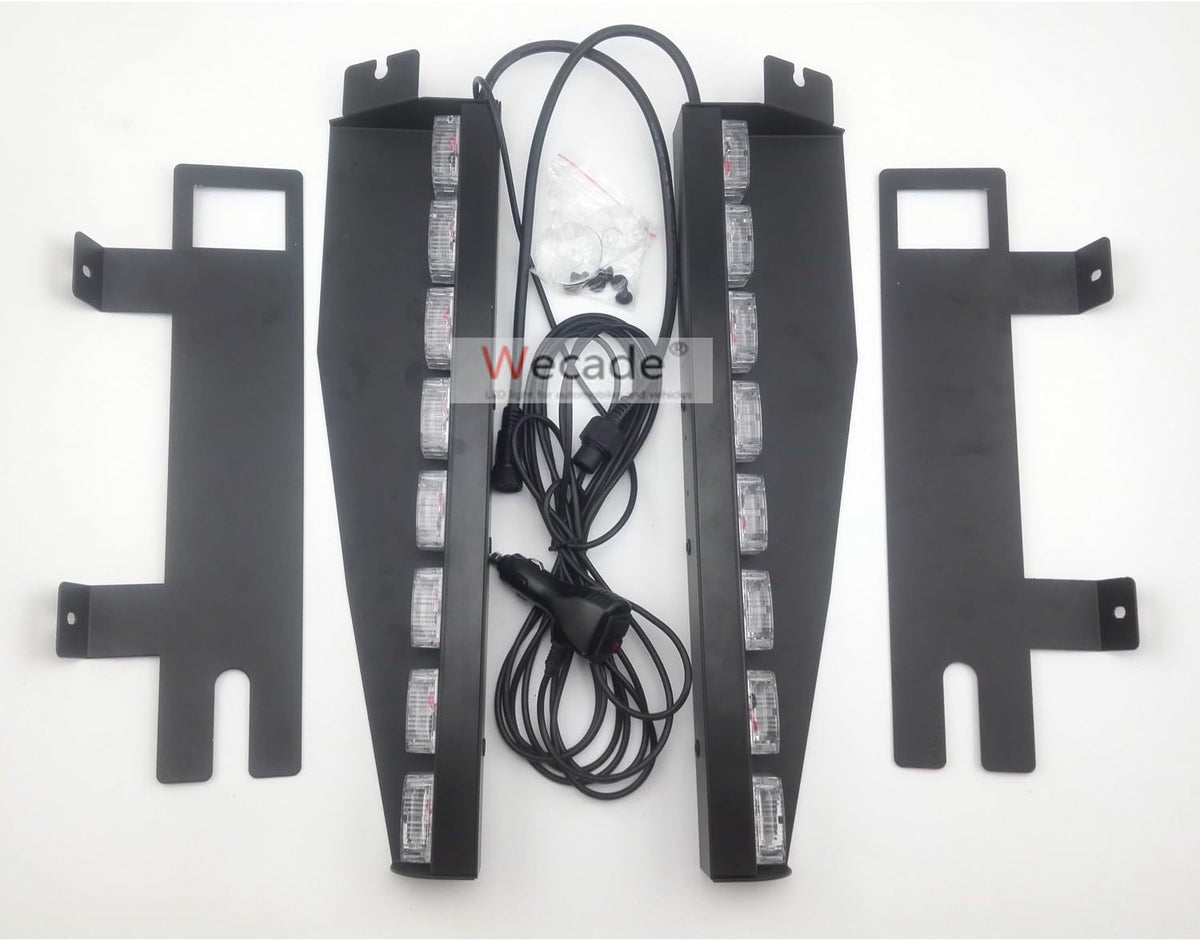 48 LED 12V 48W Strobe Light Bar with Suction Cups (Green/White) Y926