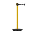 Yellow Steel Stanchion Retractable Belt Barriers I733399