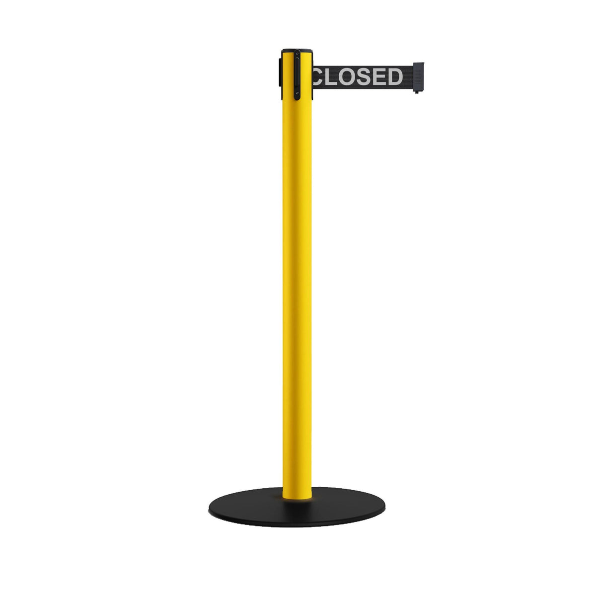 Yellow Steel Stanchion Retractable Belt Barriers I733399