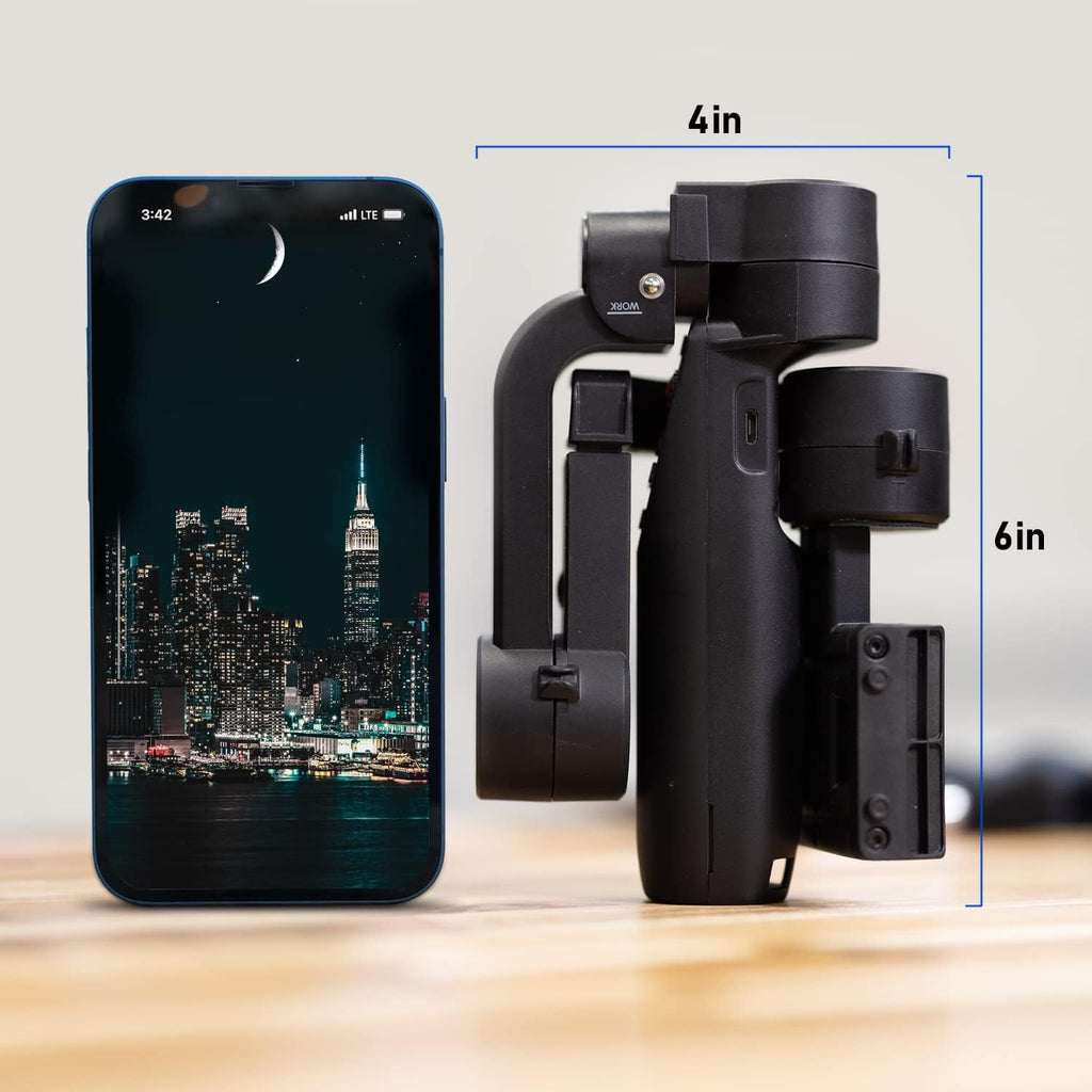 3-Axis Mini Handheld Gimbal Stabilizer for iOS and Android, Foldable Pocket Gimbal Bundle, Pack of 2 R9406