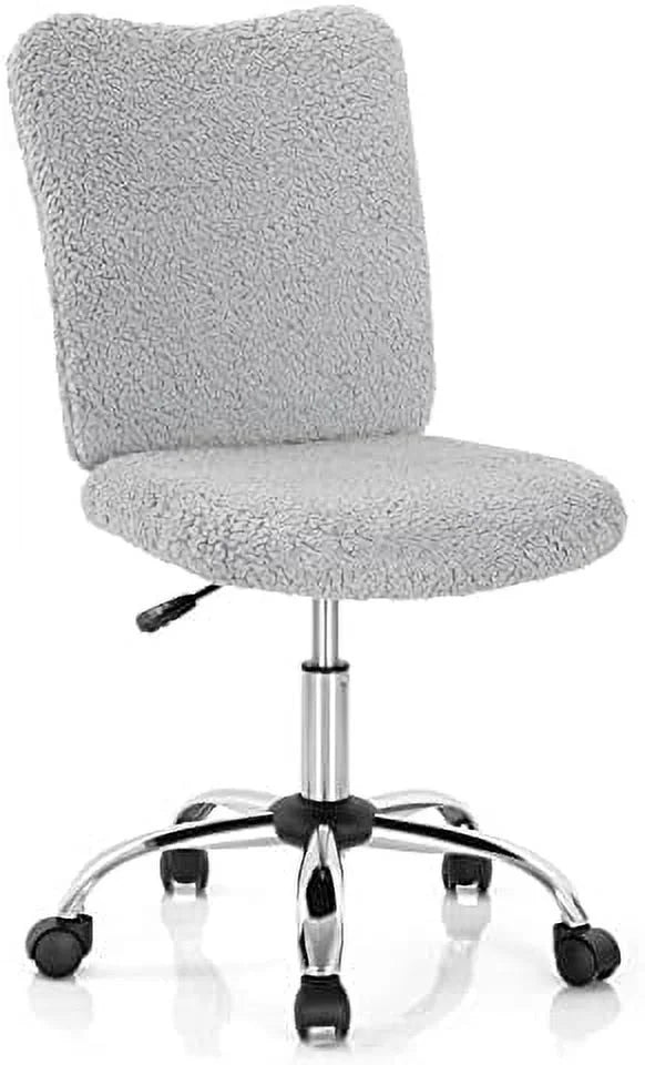 Grey Faux Armless Height Adjustable Swivel Office Chair E762335