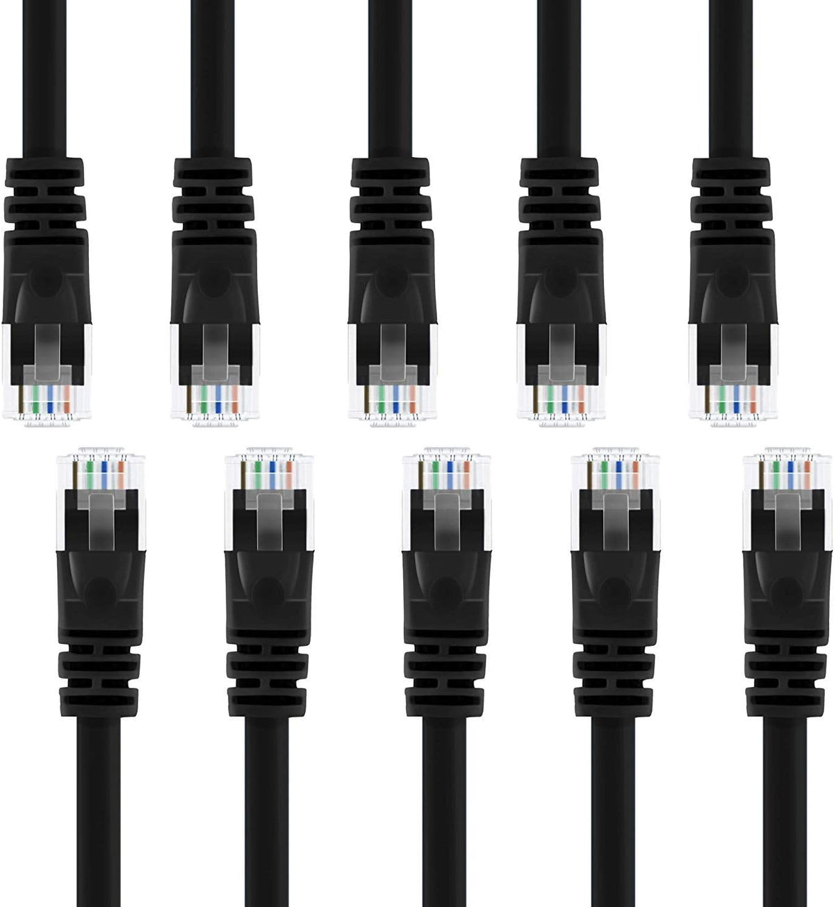 20-Pack Cat5e Ethernet Patch Cable 10 Feet Black G21228