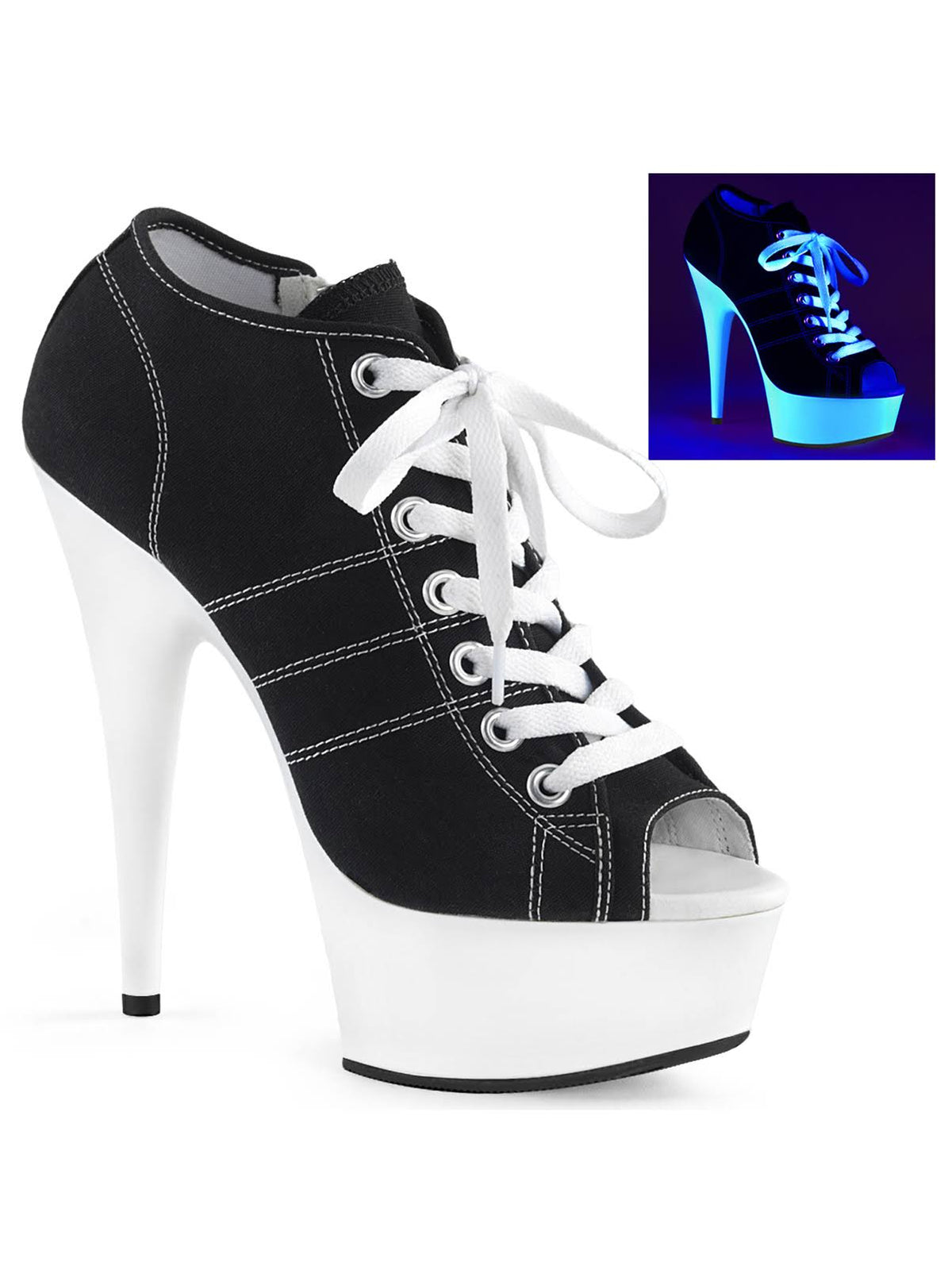 12 Black Canvas Neon White Pleaser A3139