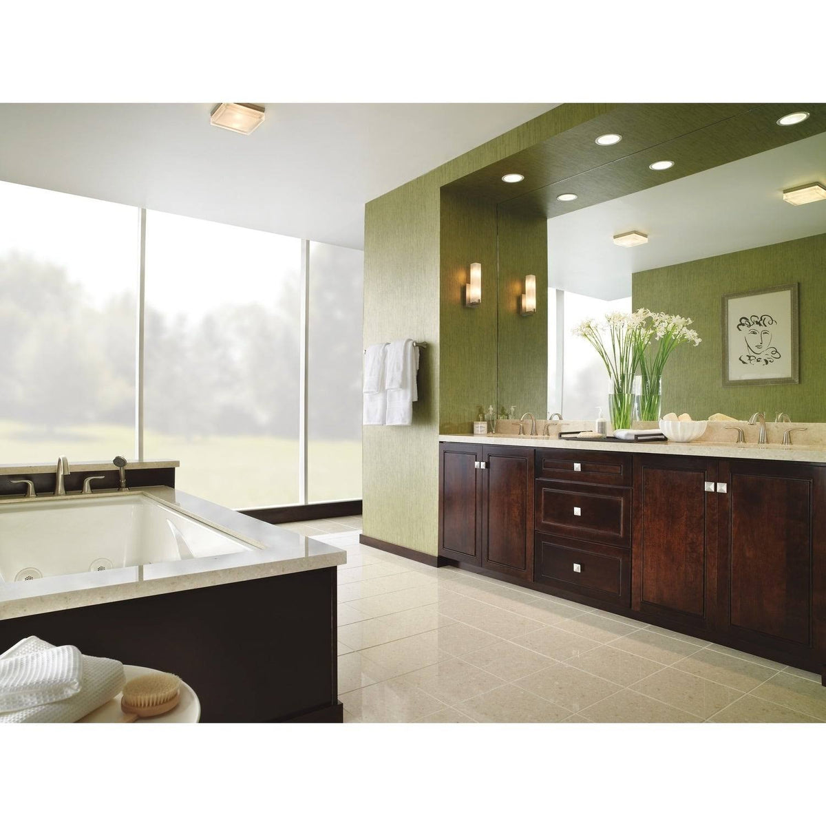 Stainless Two Handle Widespread Bathroom Faucet B931