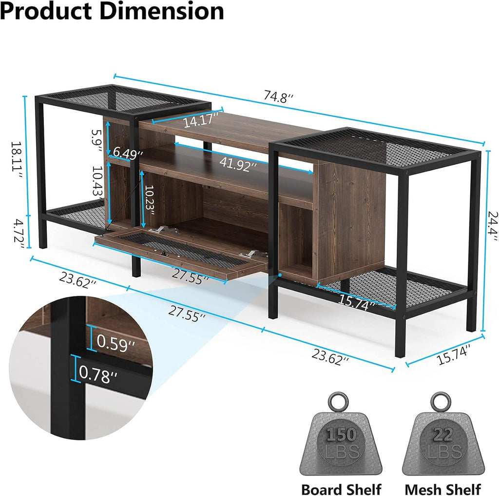 75 Inch TV Stand with Storage and Shelves M27902