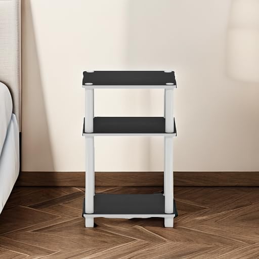3-Tier End Table Side Table Night Stand with Plastic Poles K66254