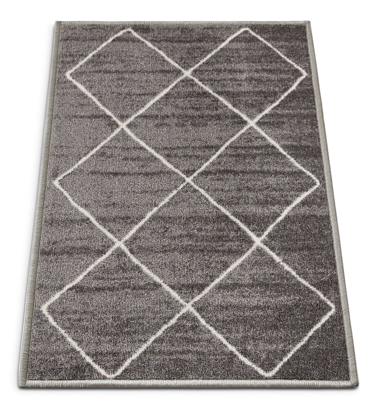 Grey Diamond Lattice Print Indoor Outdoor Area Rug B33242