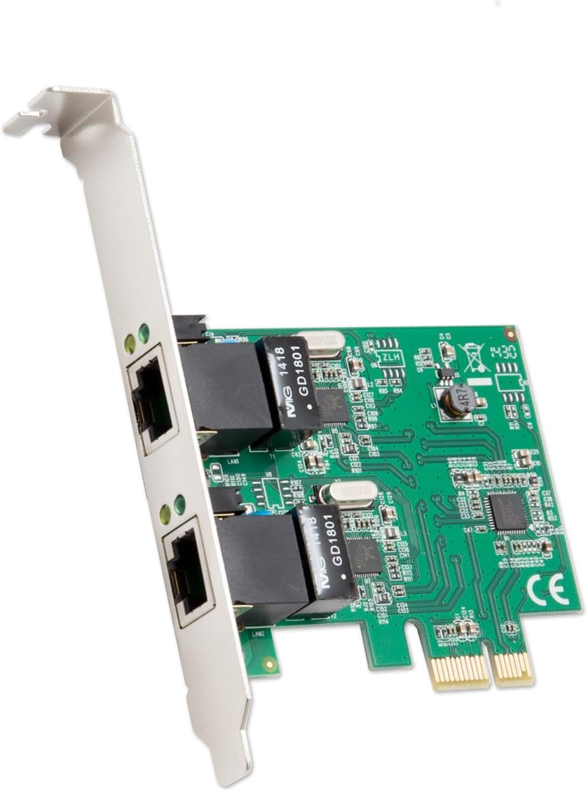 2 Port Gigabit Ethernet PCI-e x1 Network Interface Card Pack of 2 J4796