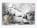 White Horse Print Canvas Art F138