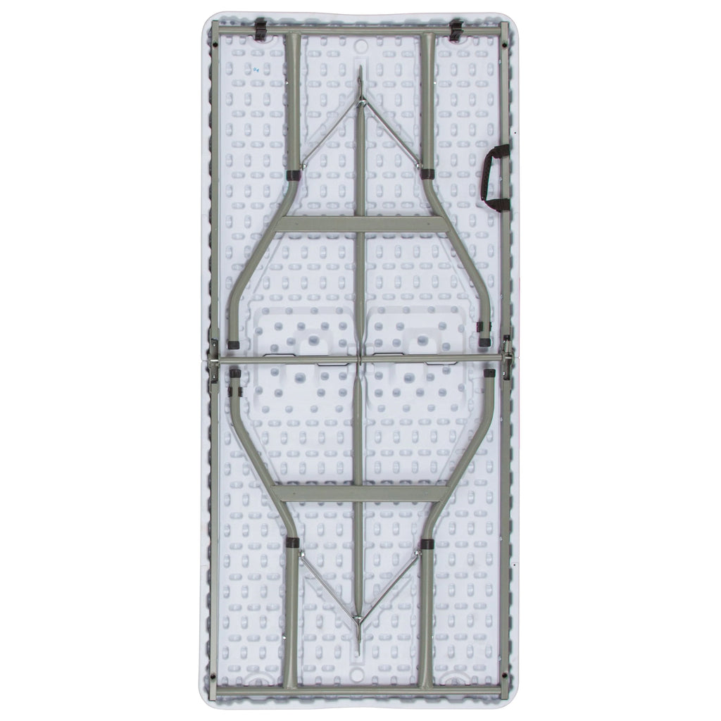 5-Foot Height Adjustable Bi-Fold Granite White Plastic Folding Table B382026