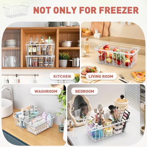 4 Pack Stackable Freezer Organizer Bins with Foldable Handle O6182