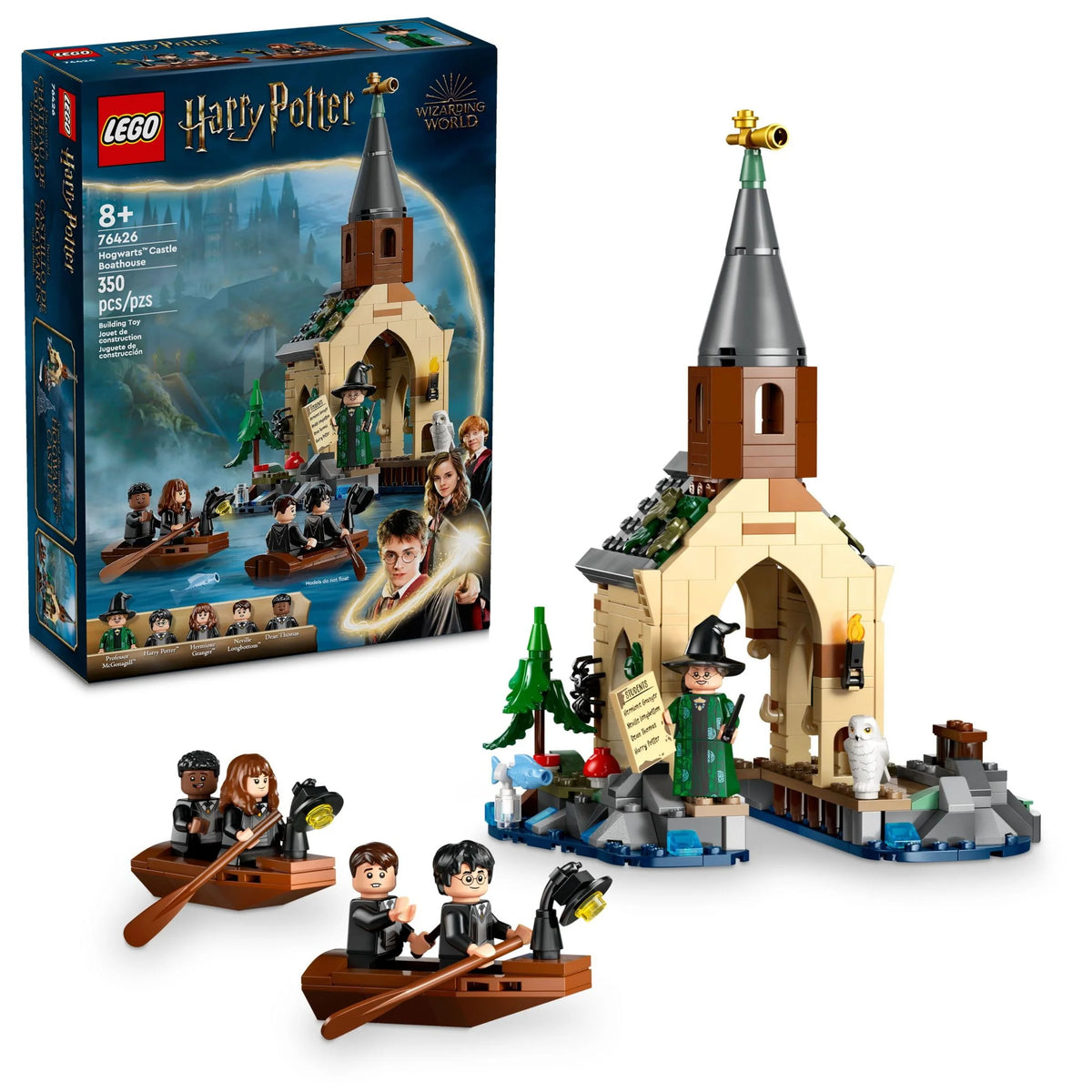 Harry Potter Hogwarts Castle Boathouse Toy with 2 Buildable Boats and 5 Minifigures O675880