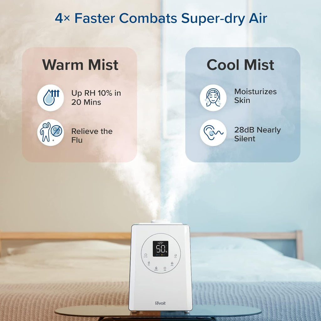Smart Warm and Cool Mist Humidifier with HEPA Filter D4560