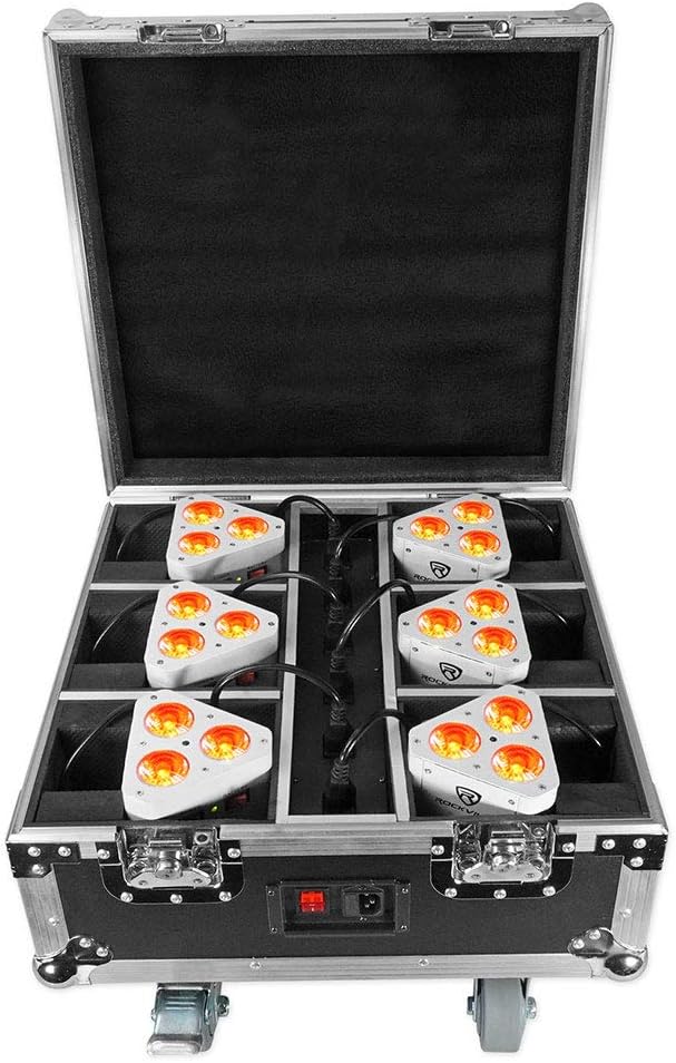 Rockville RGBWA+UV Rechargeable Wireless Wash DJ Up-Light in White B45457