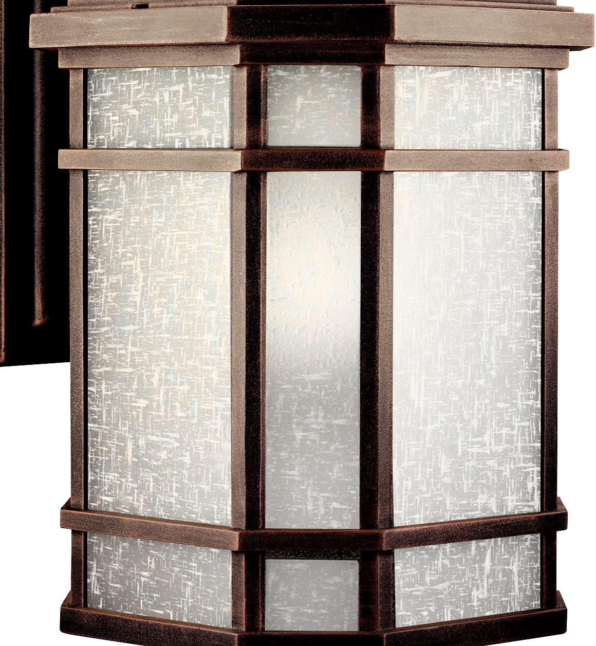 1 Light Outdoor Wall Light with Etched Linen Glass U40649