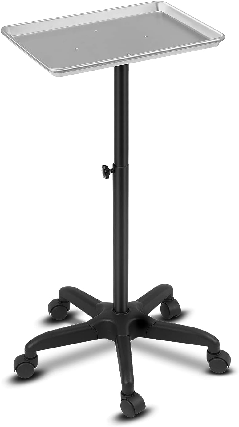 Adjustable Height Aluminum Salon Tray Cart L750