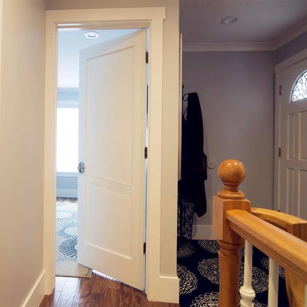 32 in. x 80 in. 2-Panel Primed Solid Hybrid Core MDF Wood Door N7249