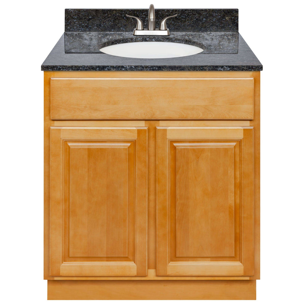 Vanity with Blue Butterfly Granite Top and Faucet L6311