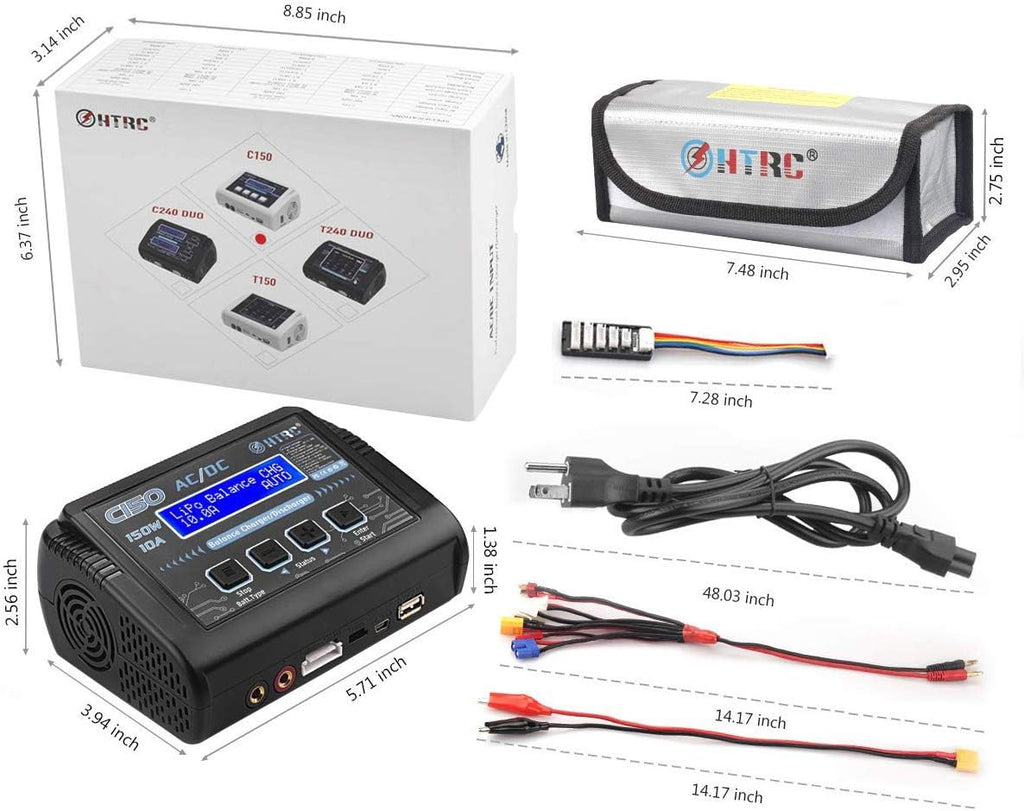 150W 10A 1-6S AC/DC Balance Charger Discharger O788