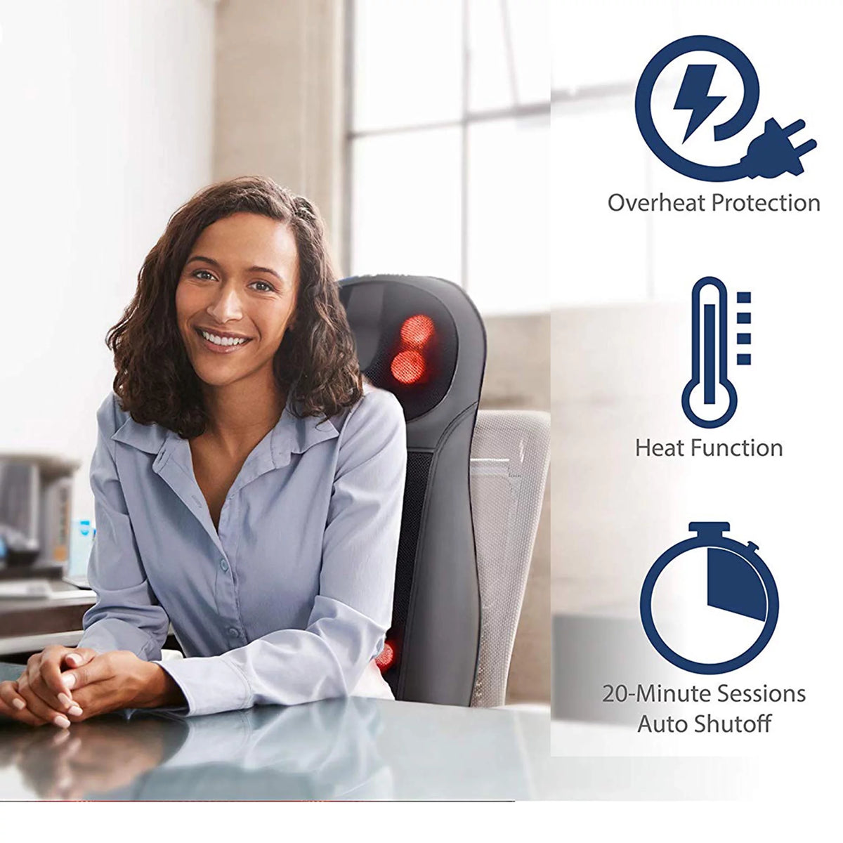8 Vibrating Heated Massage Seat Cushion T205