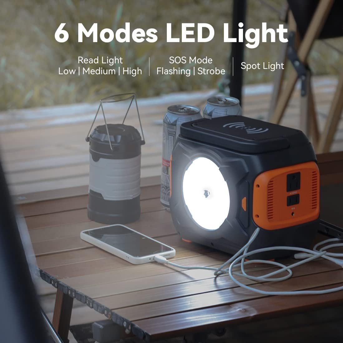 320W Portable Power Station 292Wh Solar Generator with AC/DC/100W PD Type-c/QC3.0/Wireless Charger/Flashlight H43051