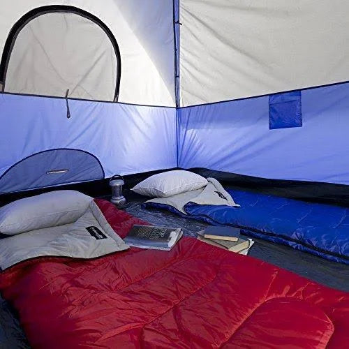 Water Resistant 6 Person Dome Tent with Carry Bag - Blue Z86848