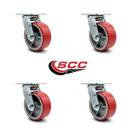 Red Poly Swivel Caster Set of 4 Y682362