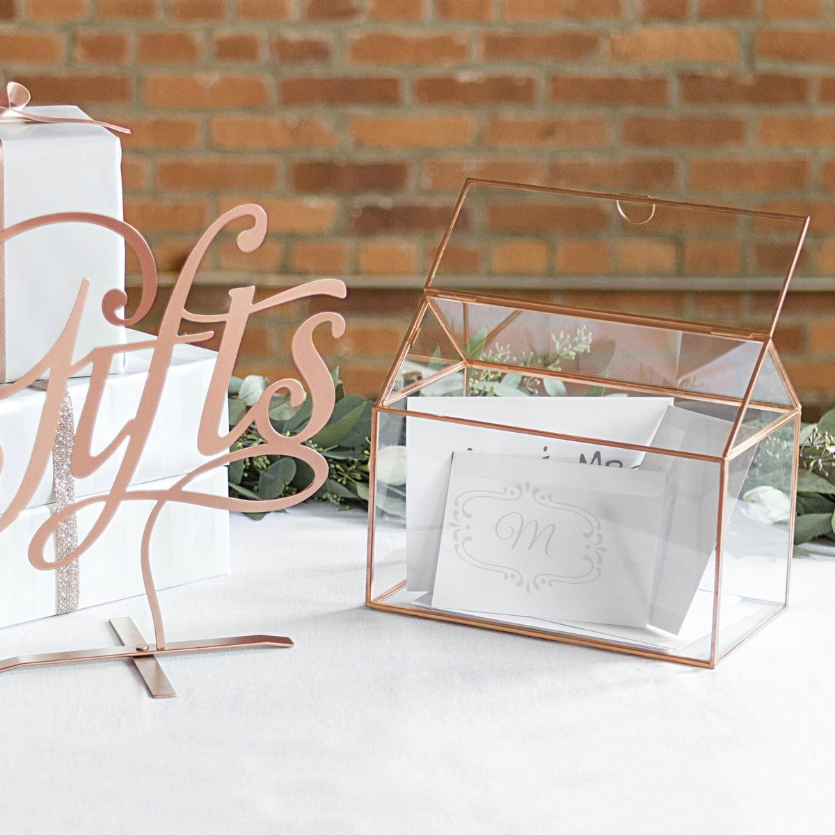 Personalized Glass Terrarium Gift Card Holder U9216