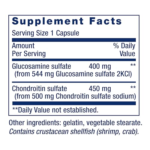 Glucosamine/Chondroitin Capsules, non-GMO, gluten-free, 100 capsules M942448