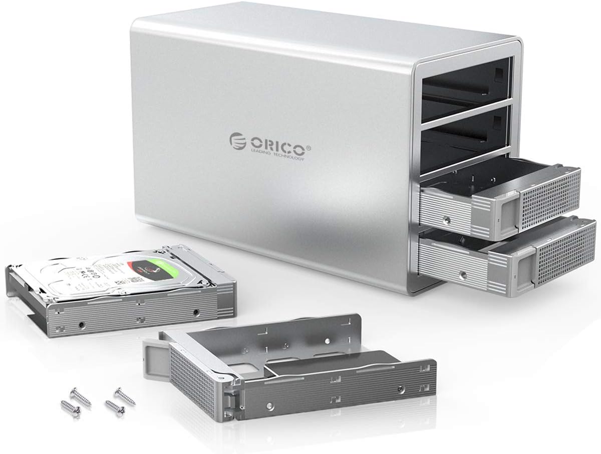 4 Bay HDD SSD Enclosure USB3.1 Gen2 10Gbps Type-C Aluminum Case D660